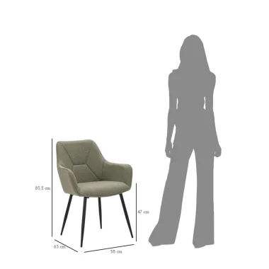 KRZESŁO VICENZA ZIELONE ZESTAW 2 SZT 58x63x85,5 cm